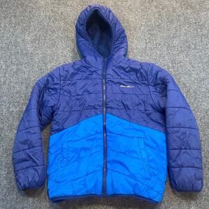 Columbia Youth Reversible Colorblock Blue Fleece Winter Jacket Coat Medium 10 12